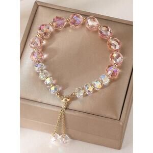 Pink Swarovski Beaded Bracelet